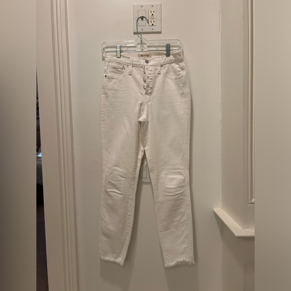Madewell High rise skinny crop white jean